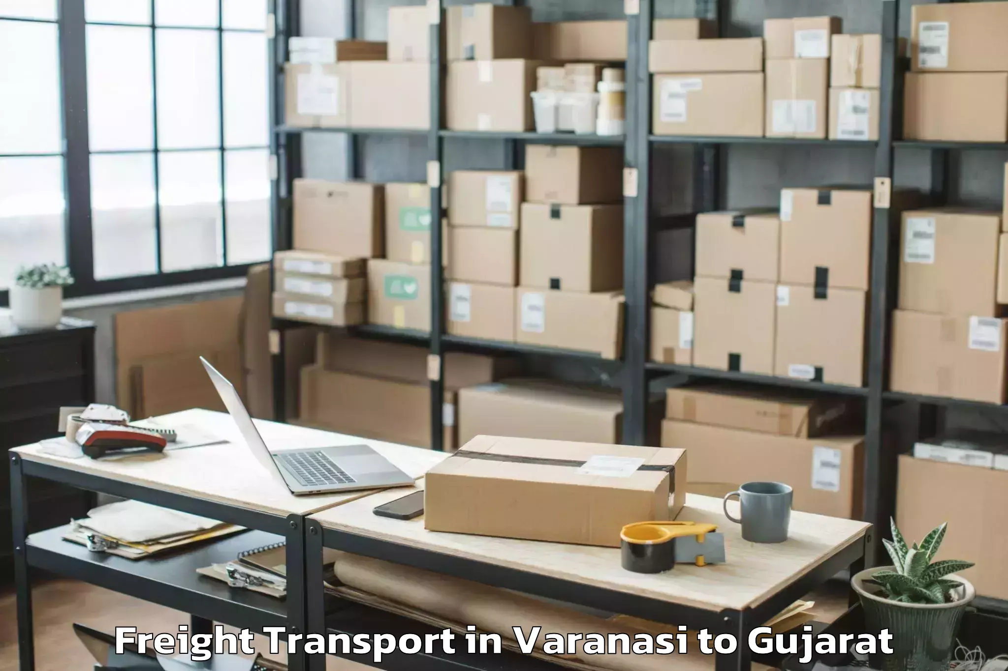 Top Varanasi to Indus University Ahmedabad Freight Transport Available